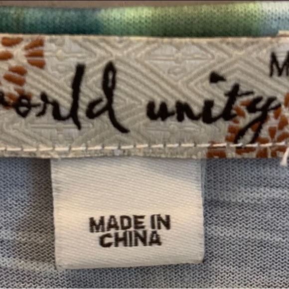 ✨NWT✨World Unity Blue Waves Tank Top Sz Medium - Picture 6 of 8